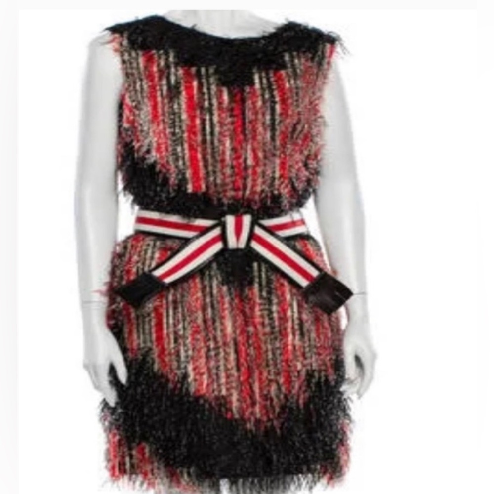 Fendi Black And Red Dress With Belt